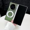 For Vivo X Fold 5 Case Magnetic 360° Ring Ice Crystal Transparent Back Cover Equipped With Central Hinge Protection Shell