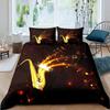 Saxophone Soft Duvet Cover Set Rotating Musical Notes Beding Set Musical Instrument Retro Jaz Music Theme Twin Comfortable Quilt Cover for Children