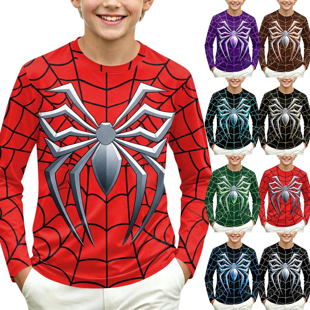 Children's Long Sleeve Round Neck Printed T-Shirt for Daily Casual Wear