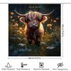Highland Cow Bathroom Shower Curtain Name Printing Home Decor Artistic Canvas Print