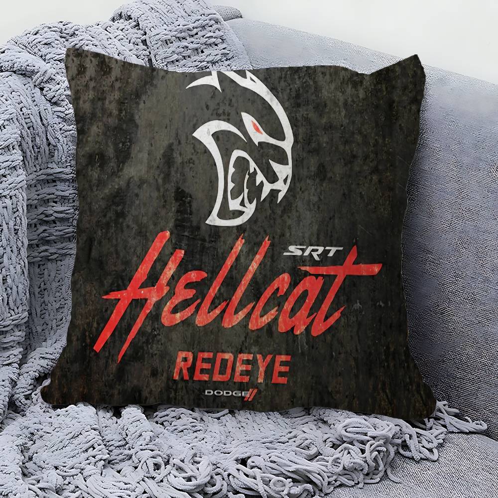 SRT Hellcat Demon Dodge Challenger Car Racing Cushion Cover Pillow Cover Decor Pillowcase Printed Cushion Case for Couch