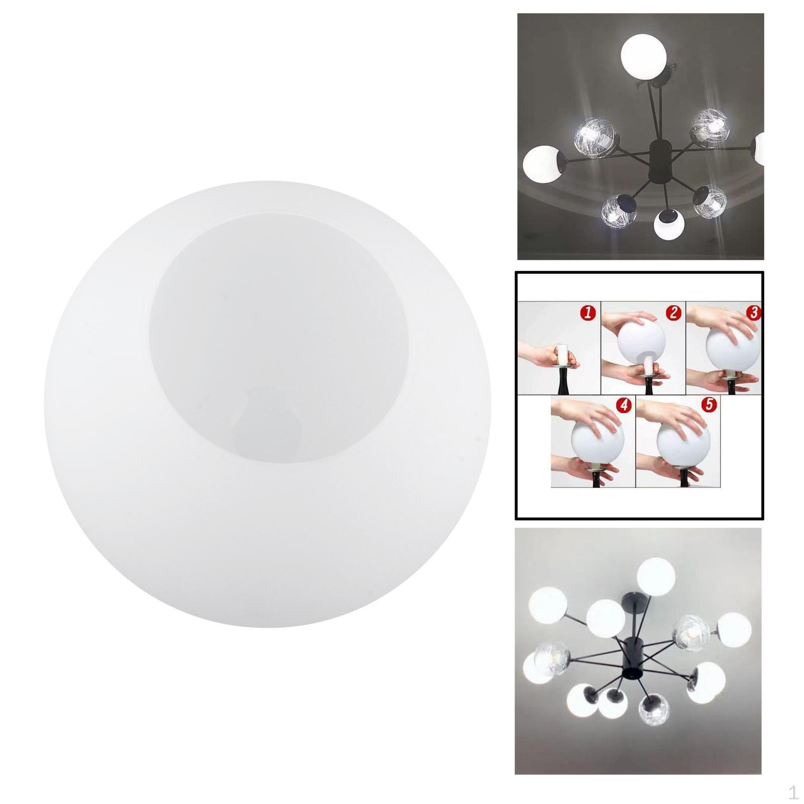 Globe Lamp Shade Multiple Specifications Lighting Fixture Replacement 2.56-2.76inch Fitter Opening Milky white D13cm