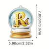 Christmas Ornament 2D 26 Letters Yellow Crystal Ball Acrylic Snowman Scene Festive Car Tree Hanging Decor Accessory