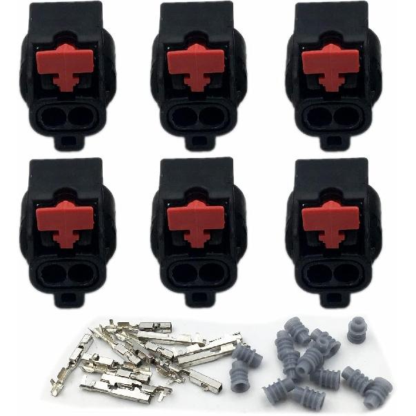 Set of 6 Ignition coil connector Compatible with Dodge Chrysler pa66-gf15 (Fits 5149168AH coil) 3.6L 3604CC 220Cu. In. V6 FLEX/GAS DOHC Naturally