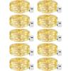 10er Pack Lichterketten Batteriebetrieben - 2,1m 20 LEDs Funkelnde Lichter 3 Modi, Großpackung Mini-Lichterketten Wasserdicht für Einmachgläser Vasen Bastelarbeiten Party