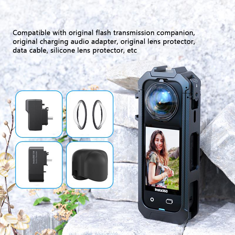Quick Detachable Magnetic Base Frame Case for Insta360 X5 Anti Fall Plastic Frame for Insta360 X5 Camera Mount Accessories