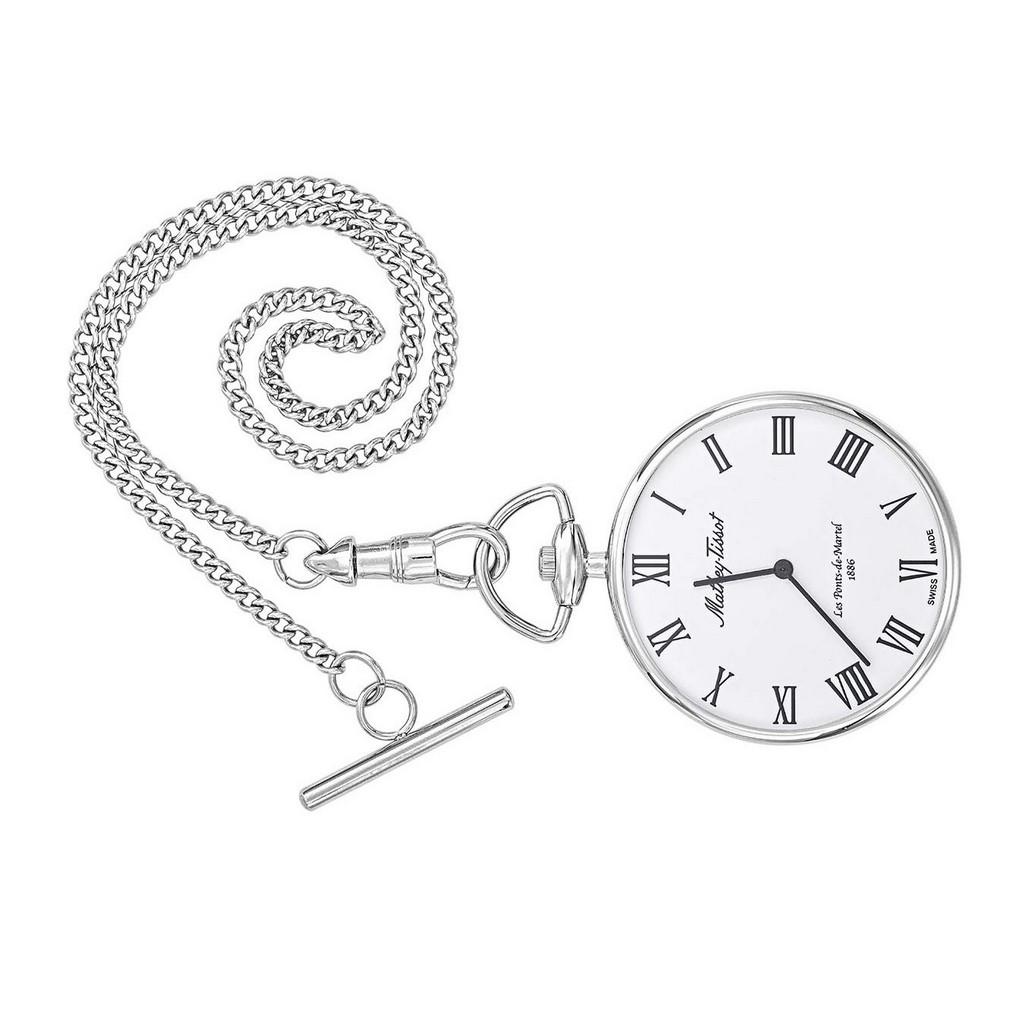 Mathey-Tissot Stainless Steel White Dial Quartz P3ABR Unisex Pocket Watch