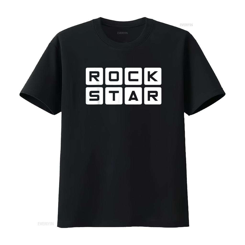 Rock Star Design T Shirt vintage Washed homme Top For Everyday Wear Comfortable Stretched designer clothes Breathable Unisex