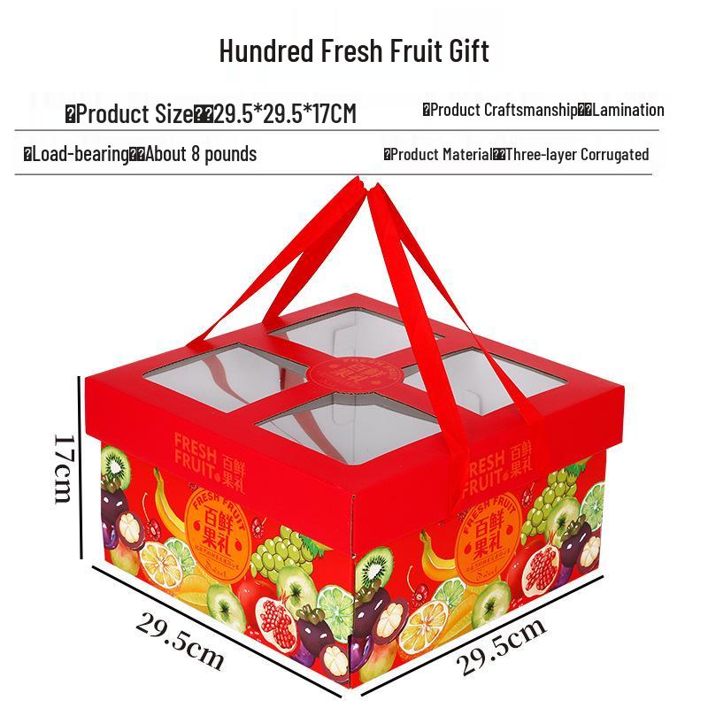 Ins Style Transparent Fruit & Flower Gift Box, 10 Jin Capacity, Leather Mixed Gift Box