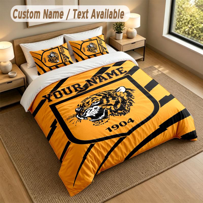 Bedding Set 1 Duvet Cover 2 Pillowcases Hull FC Print Soft Bed Linen Bedroom Decor