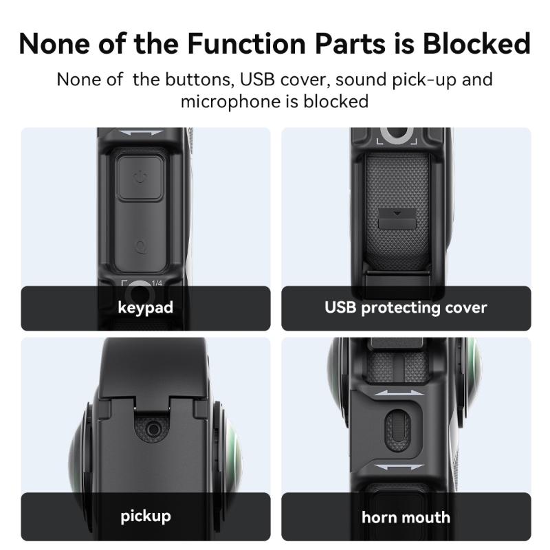 Fast Detachable Camera Cage Housing Shockproof For X5 Cameras Frames Enhances Heat Dissipation Mounting Systems