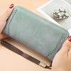 Women Hollow Zipper Wallet Leather Clutch Retro Female Hollow Organ Card Bag Large Capacity Long Mobile Phone Card Holder