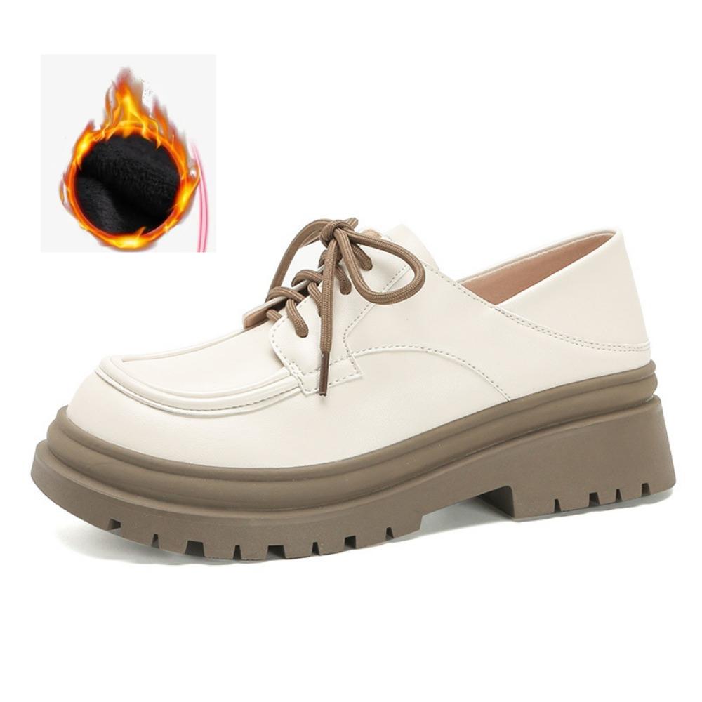 

Зимние бархатные мокасины с круглым носком и толстой подошвой для женщин 40