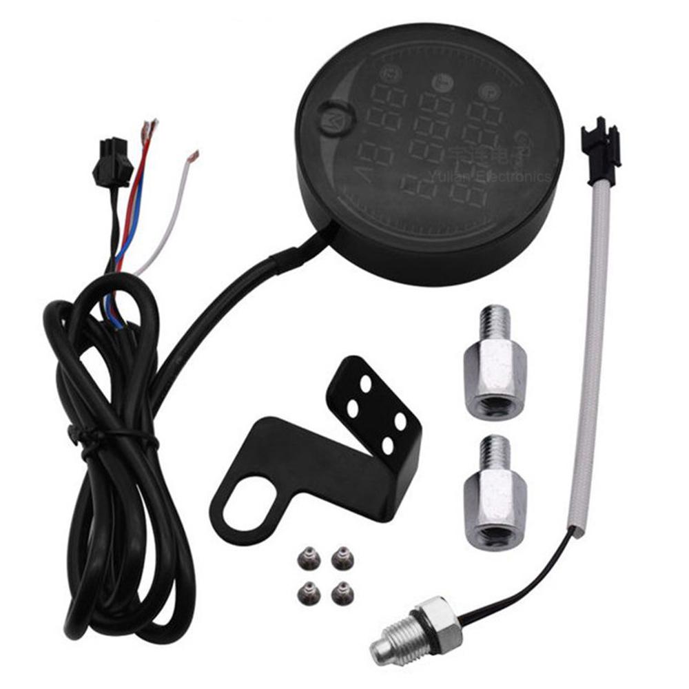 

5 в 1 мотоциклетный температурный датчик температура воды/время/секундомер/дисплей напряжения 9-24 В светодиодный прибор ночного видения для мотоцикла