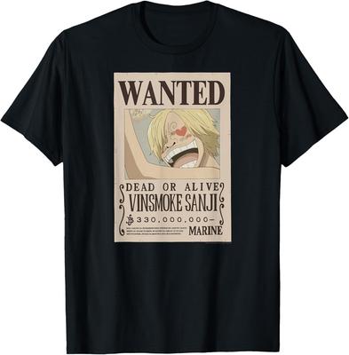 Anime Vinsmoke Sanji Wanted Poster T-Shirt Mens Womens Tees Top