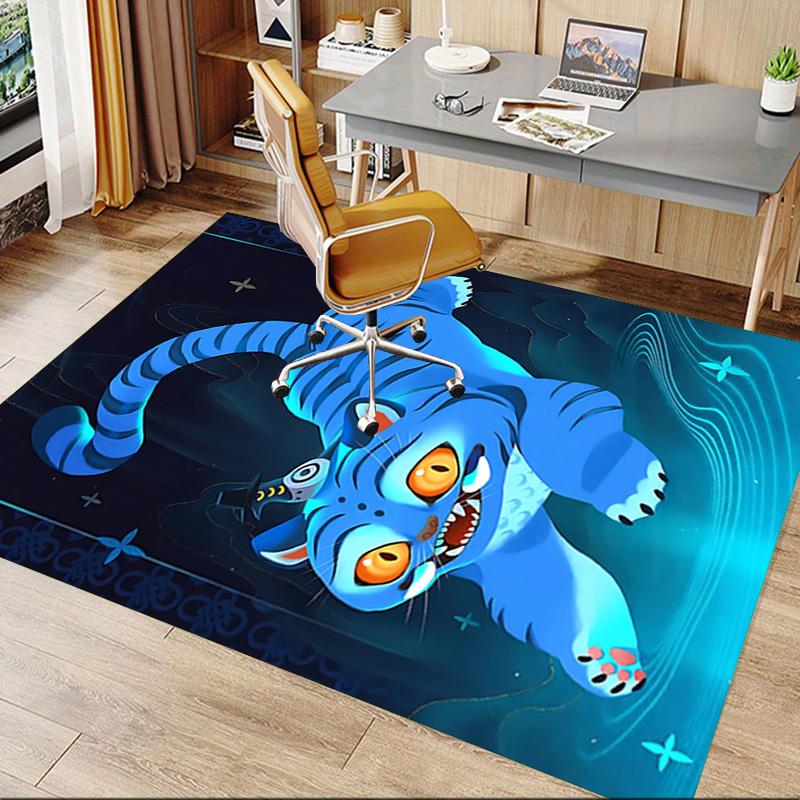 Blue Tiger Fantasy Carpet For Playroom Bedroom Living Room Sofa Home Decorkids Game Area Rug Nonslip Floor Mat