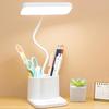3-Colors Light Study Desk Lamp with Storage Box Dimmable Reading Lights Eye Protection Energy Saving USB Rechargeable Lamp