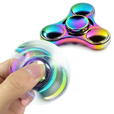 Regenbogen Fidget Spinner Spielzeug Metall UFO Kleine Handheld Finger Spinner Geschenk für Kinder Erwachsene Kreisel Fokus Schreibtisch Fingerspitze