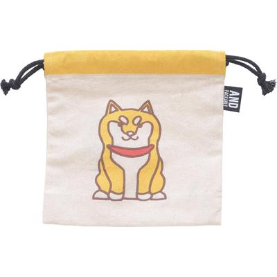 And Packable Drawstring Small Item Storage Travel Inner 16 X Japanese Shiba Inu 75816 Pouch, Bag, Bag, Approx. 17cm, Pattern, Yellow,