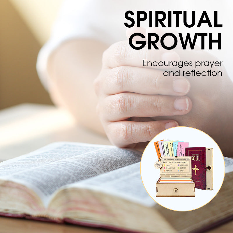 Wooden Bible Verses Box with 150 Prayer Cards Inspirational Scriptures Box Christian Bible Storage Case for Home Gathering Gift