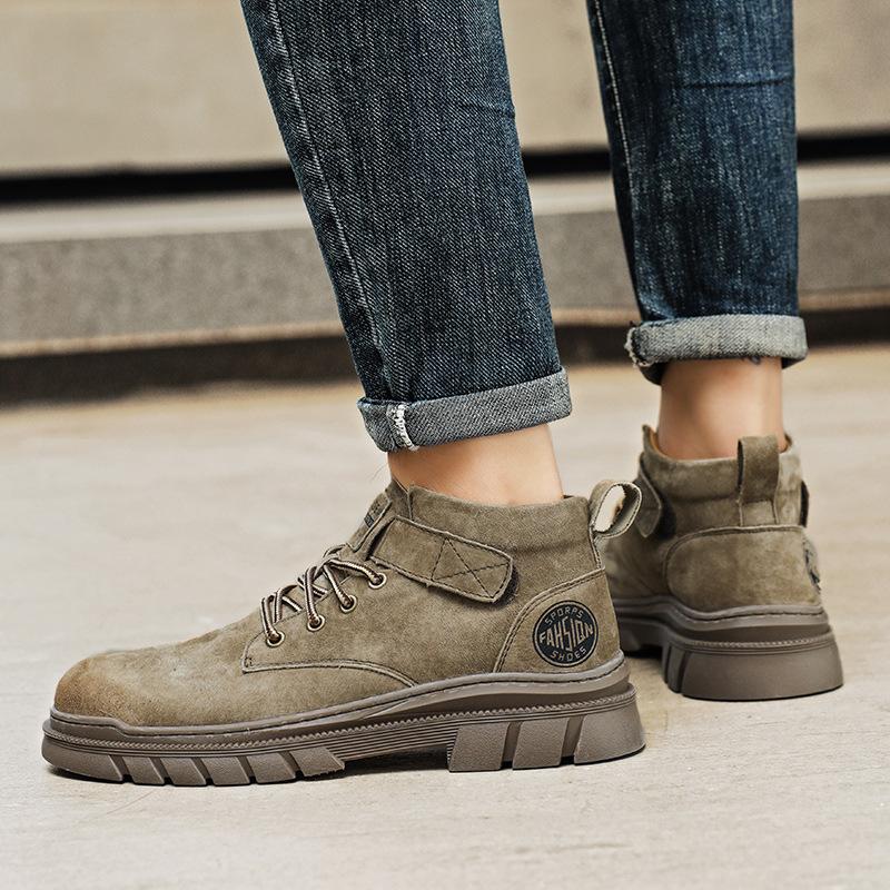 2024 Außenhandel heiß verkaufende Herren Leder Martin Stiefel Herbst und Winter neue Outdoor Freizeit Retro High-Top Leder Rindleder Stiefel