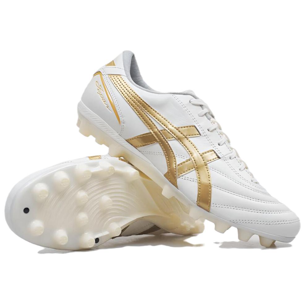 Asics C3 Wygodny Ag (Krótkie żelowe ćwieki) Skórzane buty piłkarskie z kangura antypoślizgowe Męskie buty piłkarskie Platinum 1103A121-104