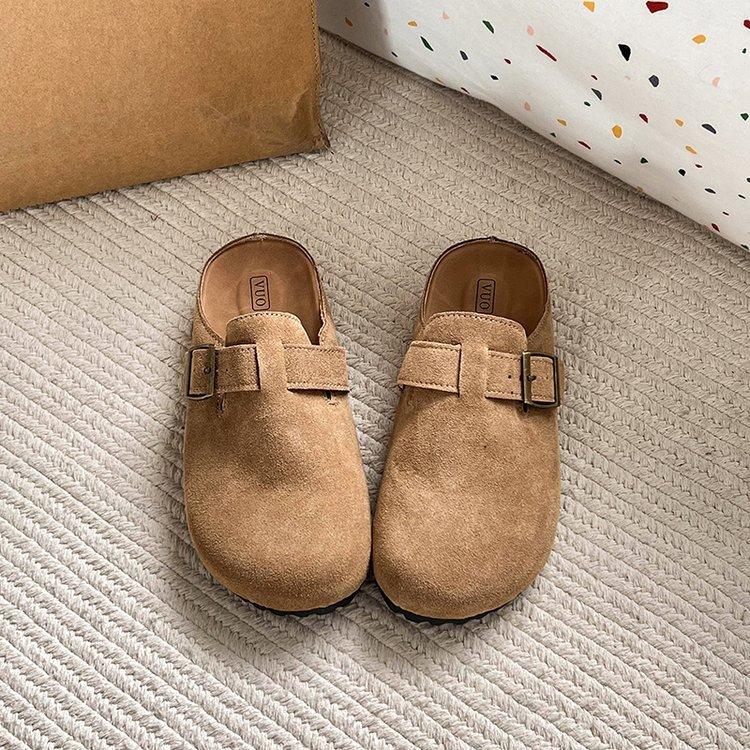 

Inner height-increasing cork Boken shoes women s platform spring and autumn 2025 new Mori retro single shoes Boken shoes bag head half drag 39