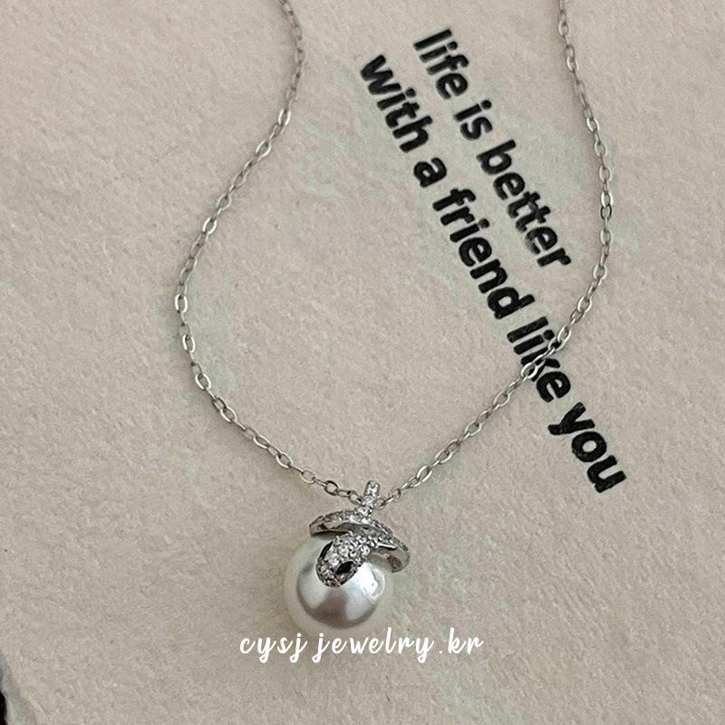 Cui Yan S925 Sterling Silver Korean Style Spirit Snake Pearl Zodiac Necklace - Women s Wrap Around Luxury Clavicle Chain