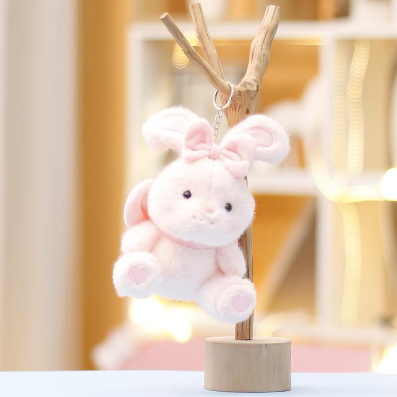 Panda Keychain Rabbit Cute Cartoon Girl Backpack Decorative Pendant Doll Plush