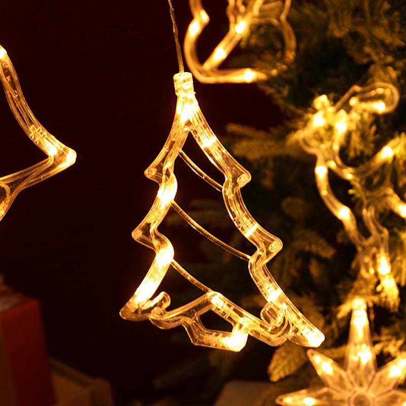 LED Christmas Decoration Suction Cup Lights: Tree, Bell, Snowman, Reindeer, Snowflake, Star, Heart Lantern.