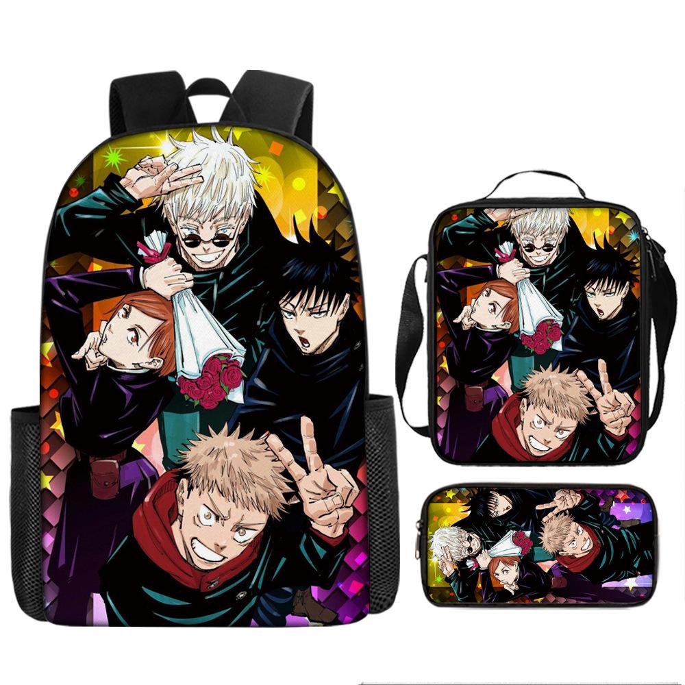 Spell Return Battle School Bag Elementary School Student Animation Backpack Large Capacity Three-piece Set