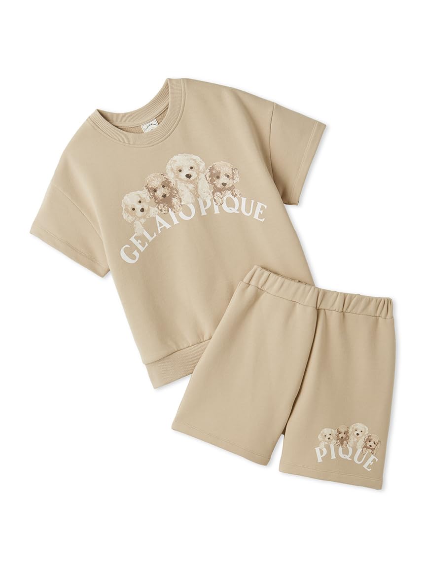 

ДЕТСКИЙ комплект из флисового пуловера и шорт с пуделем PKCT251472 BEG [Gelato Pique] &