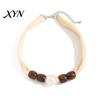 Fabric Necklace with Metallic Beads Leopard Print Scarf Choker, Faux Pearl Beads, Soft Adjustable Velvet Choker Fashion Jewelry for Women Daily