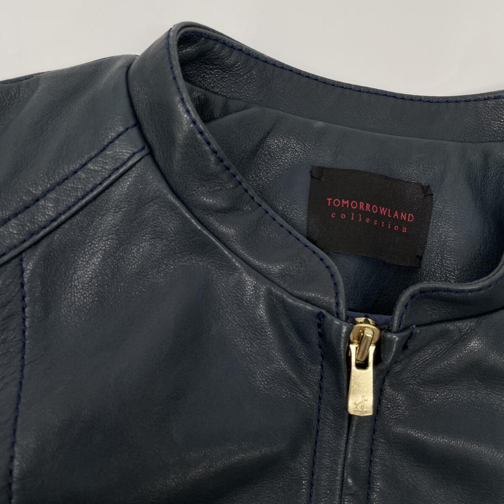 TOMORROWLAND [Collection] 2011 Navy Lamb Leather Zip-Up Blouson Jacket 40 NavyUsed