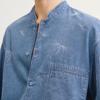 CROQUIS Men's 2025 Summer H-shaped Long Sleeve Stand Collar Denim Jacket
