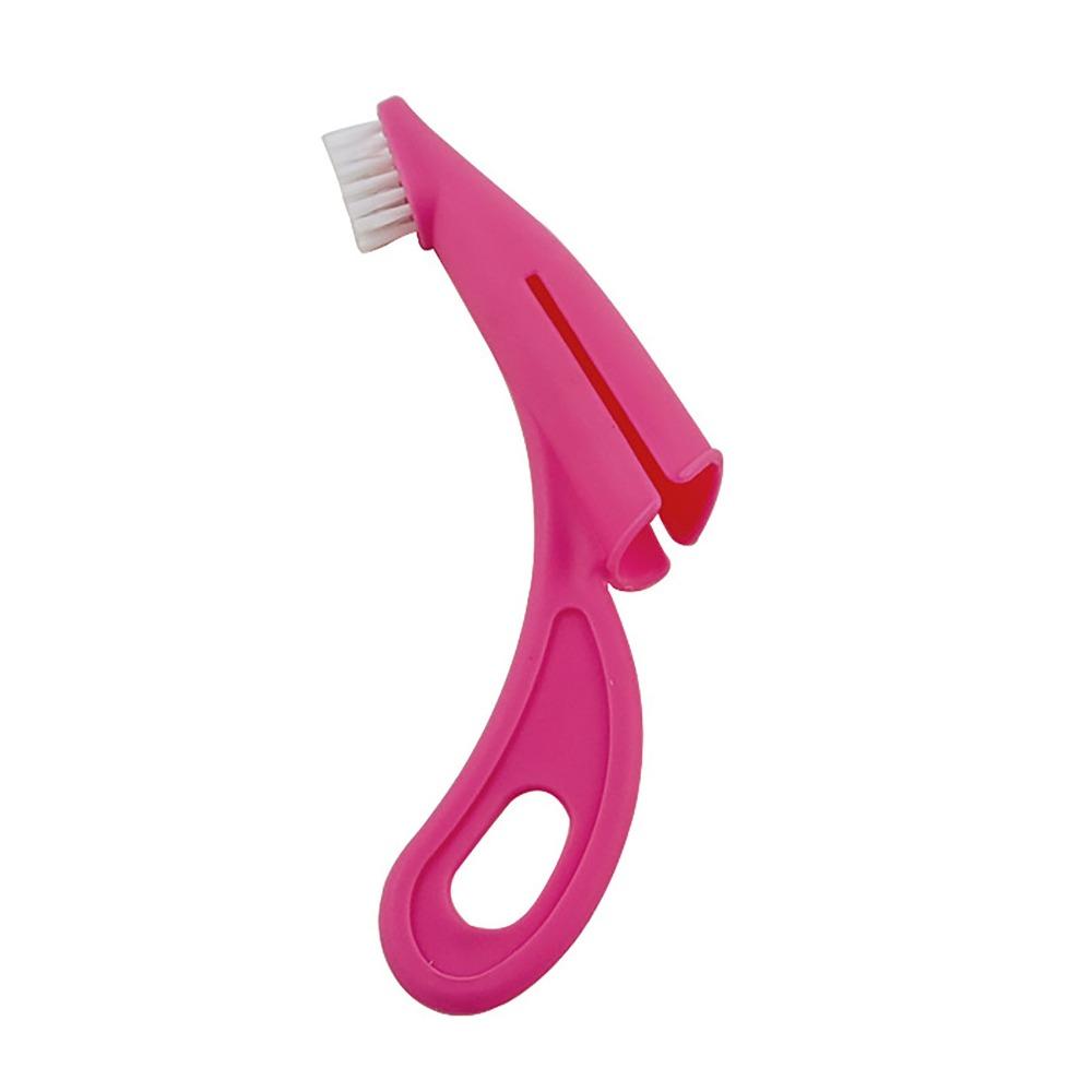 Soft Bristle Dog Cats Finger Toothbrush Nylon Bristle Ergonomic Finger Brush for Small Pets