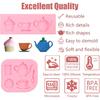 Tea Party Silicone Molds 2 Pcs, Afternoon Tea Chocolate Fondant Mold for Cake Decoration, Candy Sugar, Cupcake Topper, Cake Pop, Popsicle, Polymer