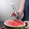 Watermelon Fork Slicer 2-in-1 Cutting Tool Reusable Professional Manual Slicing Stainless Steel Quickly Safe Melon Fruit Cutter Slicer Kitchen Gadget