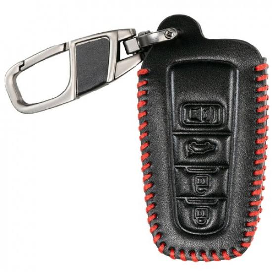 For Toyota Camry RAV4 CHR Prius Corolla 4Button Leather Smart Key Fob Case Cover