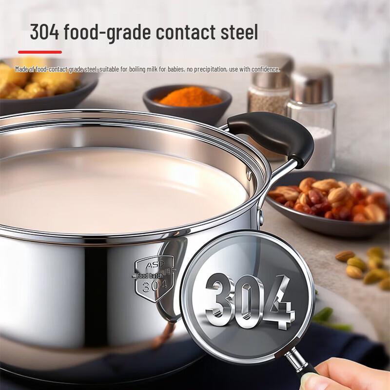 ASD 304 Stainless Steel Soup Pot with Glass Lid