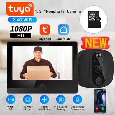 4.3 Inch Peephole Visual Intercom Doorbell Smart Infrared Video Intercom Door Cameras Household Digital WiFi Video Door Ring