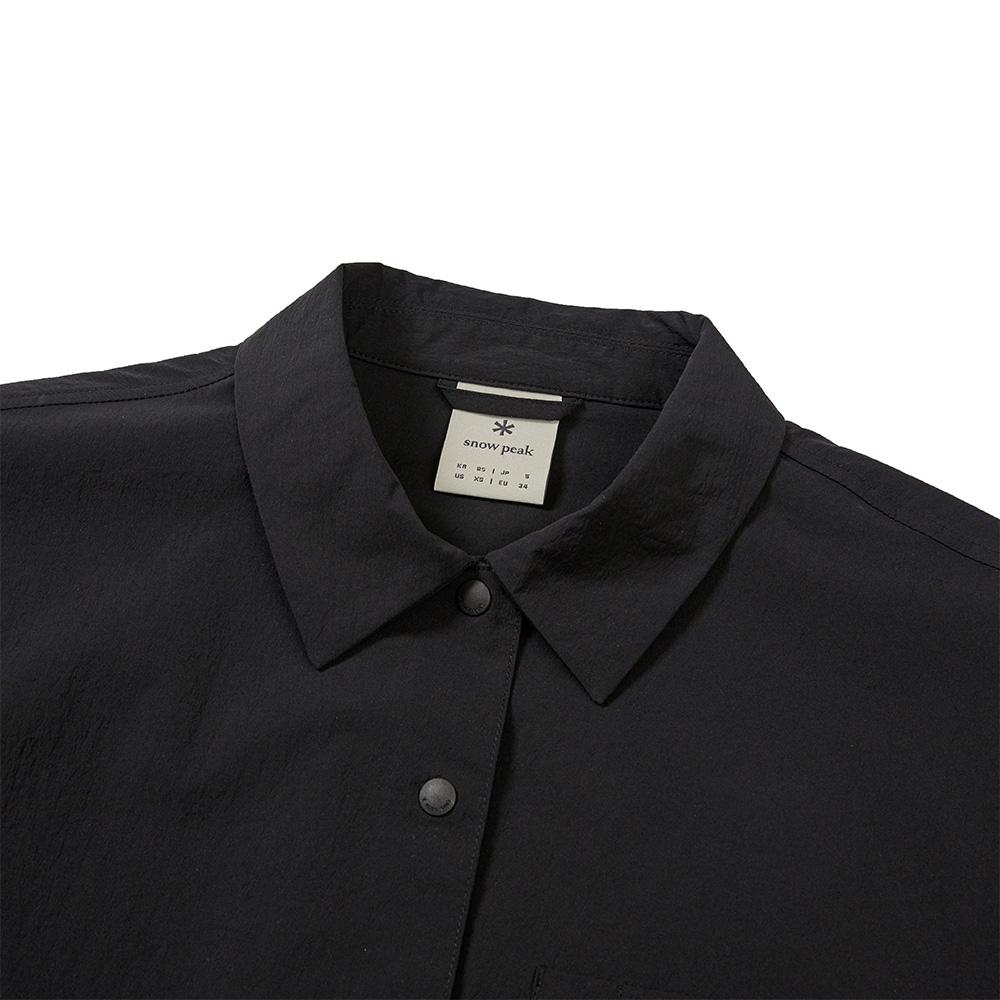 [Snowpeak] Root Women's Semi-Crop Pocket Short-Sleeve Shirt Black (S24MWRSH61)