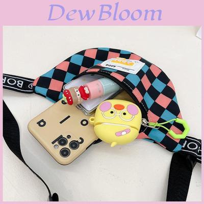 Stylish Ins Korean Childrens Crossbody Bag Checkerboard Pattern Lightweight Accessory