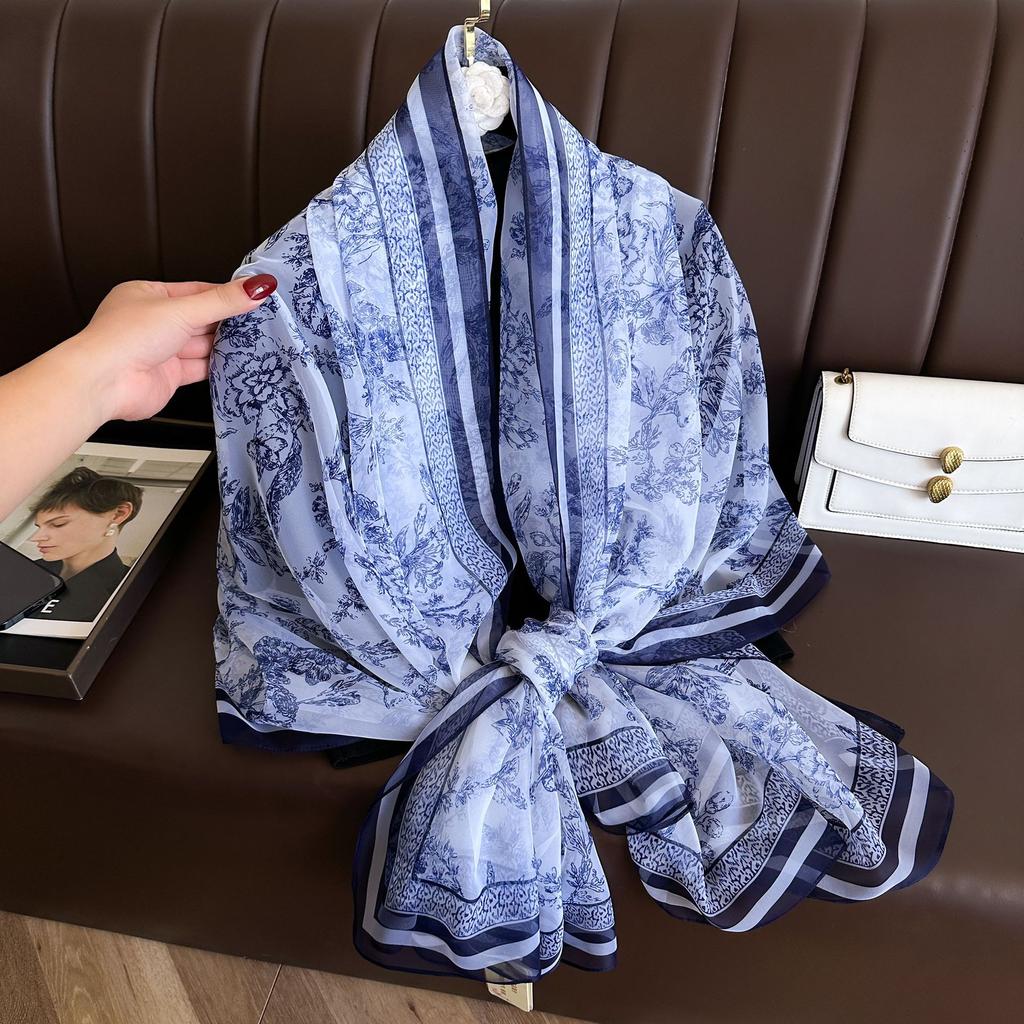 180*135cm Summer Silk Scarf Women Outdoor Shawl Bandanna Foulard Female beach Fashion Luxury Oversized Shawl Head Hijab Wrap