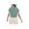 Nike T-Shirt Sportswear Letter Logo Round Neck Casual Short Sleeve Kids Tops Coastal-Blue DA6925-361
