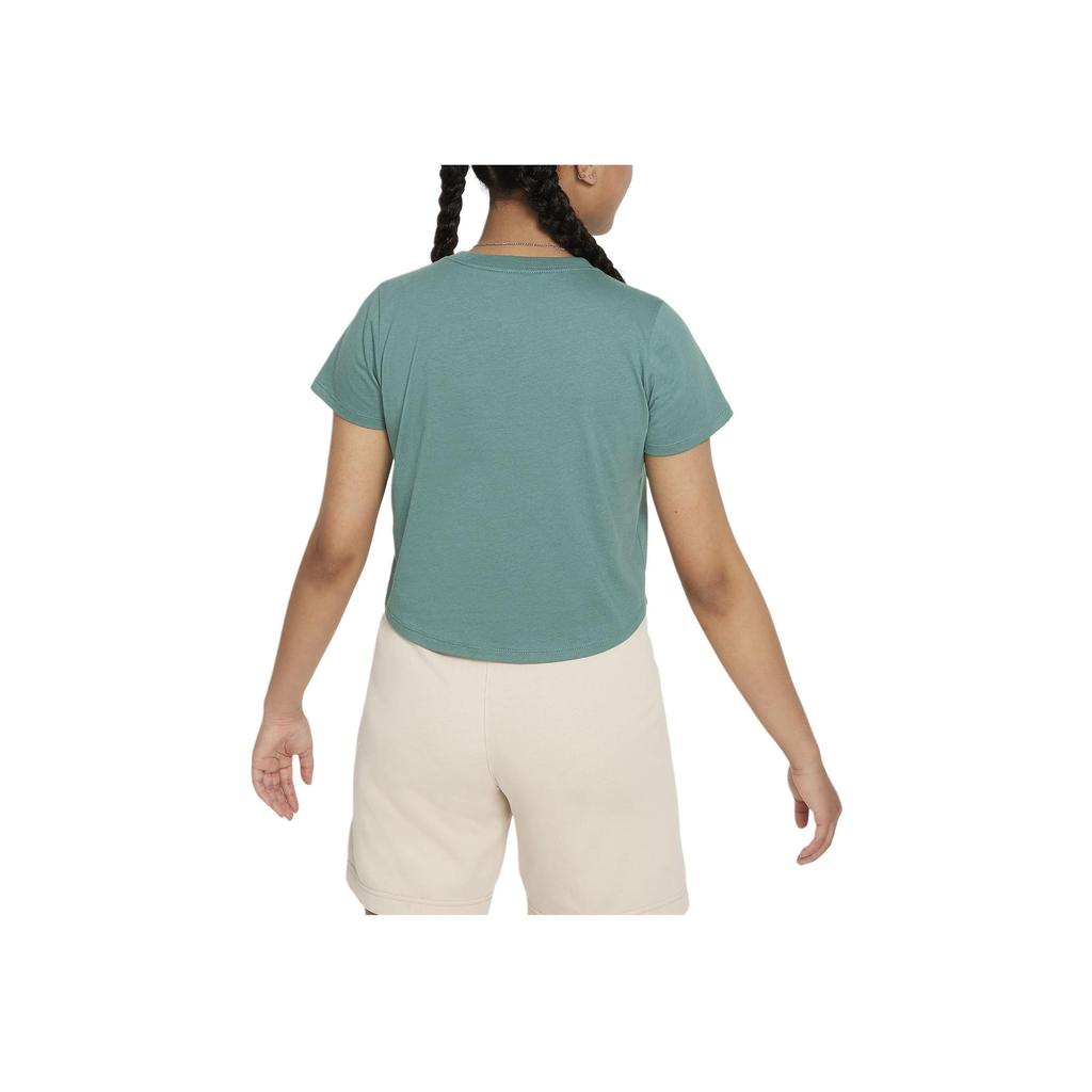 Nike T-Shirt Sportswear Letter Logo Round Neck Casual Short Sleeve Kids Tops Coastal-Blue DA6925-361