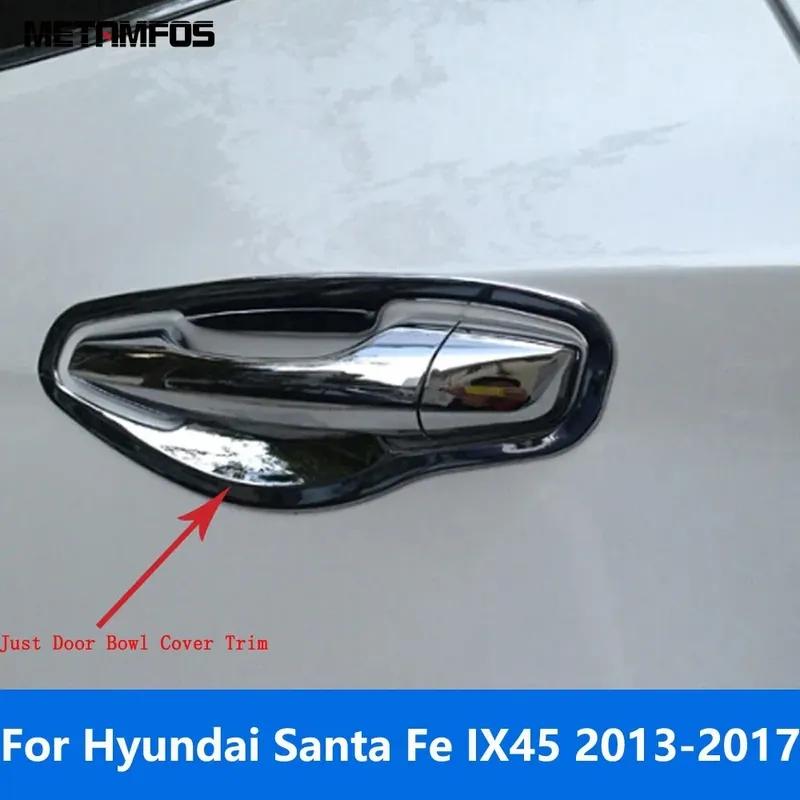 For Hyundai Santa Fe IX45 2013-2016 2017 Chrome Side Door Handle Bowl Cover Trim Protection Cap Exterior Accessories Car Styling