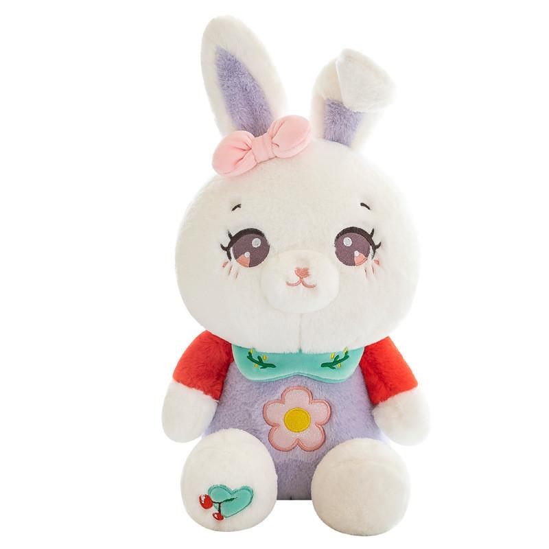 Flower Purple Rabbit Plush Toy Cute Cartoon Doll Girls Birthday Gift Holiday