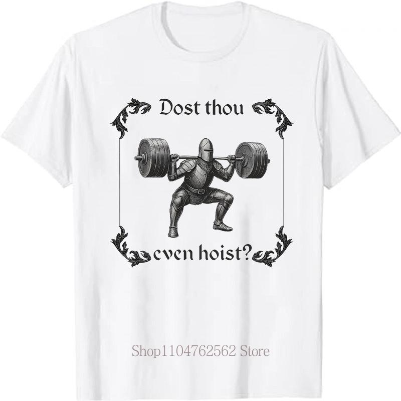 

Dost Thou Even Hoist Gym Print TShirt Summer Vintage Fashion Casual Tops for Women Streetwear Oversize Short Sleeve Tshirts L