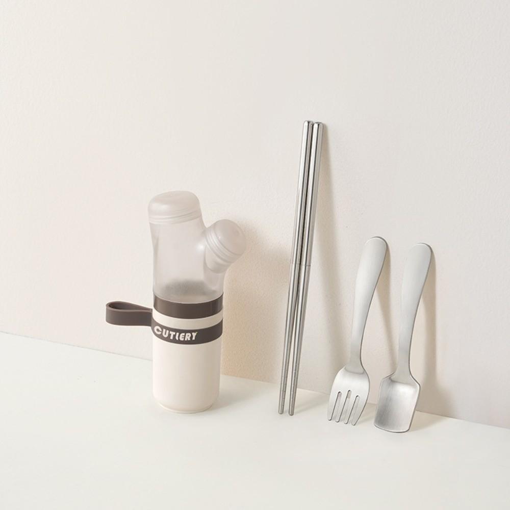 New Stainless Steel Cutlery Set with Storage Case Portable Chopsticks Fork Outdoor